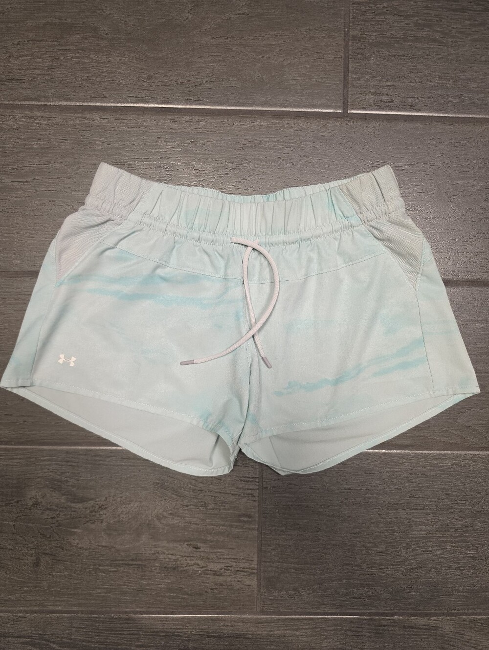 UNDER ARMOUR Light Aqua Mint Tie-Dye Gym Athletic Running Shorts 5" Inseam